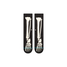 Stance Tagessocke Crew Bonez Infiknit (Knochen) schwarz - 1 Paar